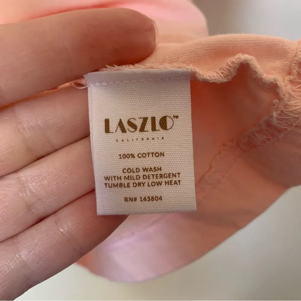 Laszlo Baby Pale Pink Wide Leg Pants and V-neck Tee Lounge Set Large
